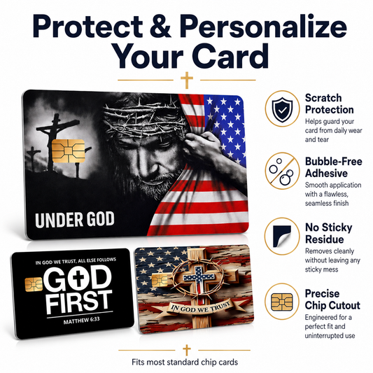 3-Pack Christian Card Cover Stickers – Faith-Inspired Debit & Credit Card Skins