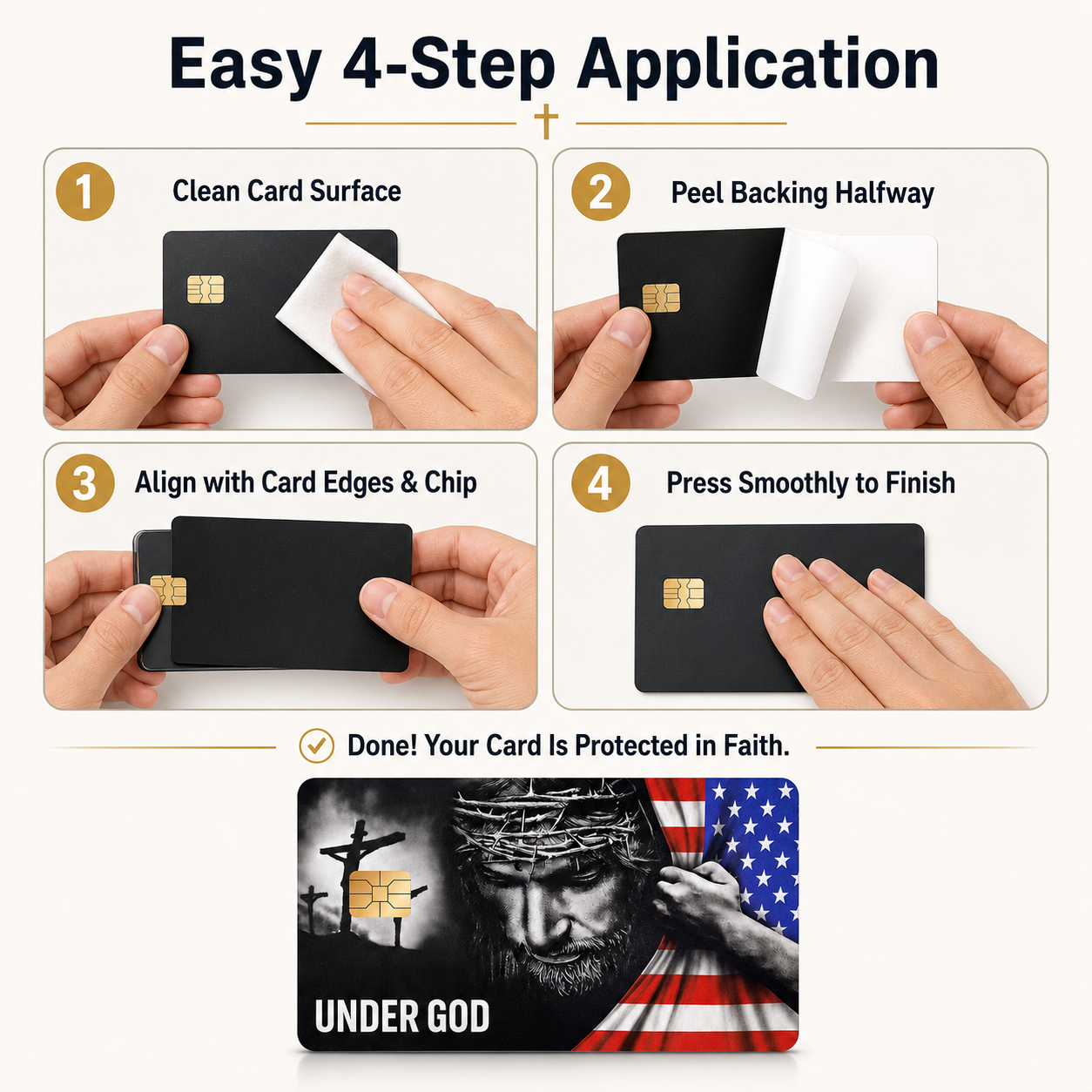 3-Pack Christian Card Cover Stickers – Faith-Inspired Debit & Credit Card Skins