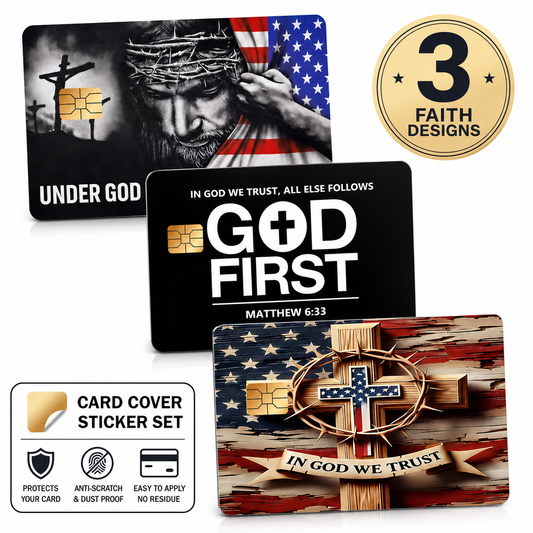 3-Pack Christian Card Cover Stickers – Faith-Inspired Debit & Credit Card Skins