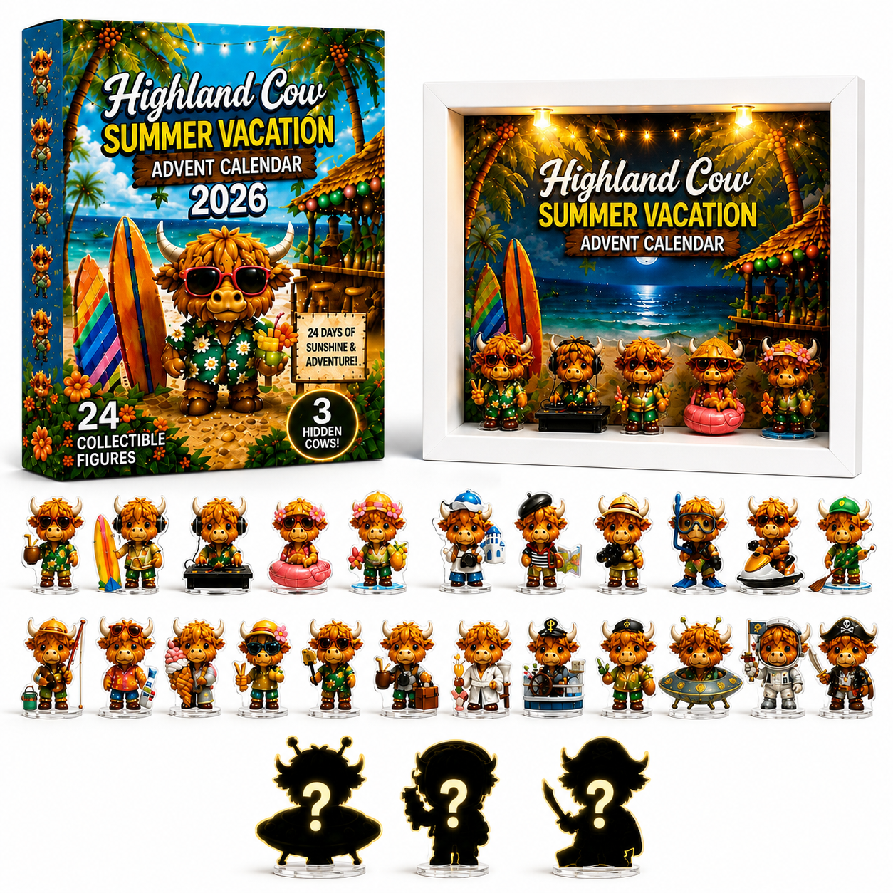 Highland Cow Summer Vacation Advent Calendar 2026