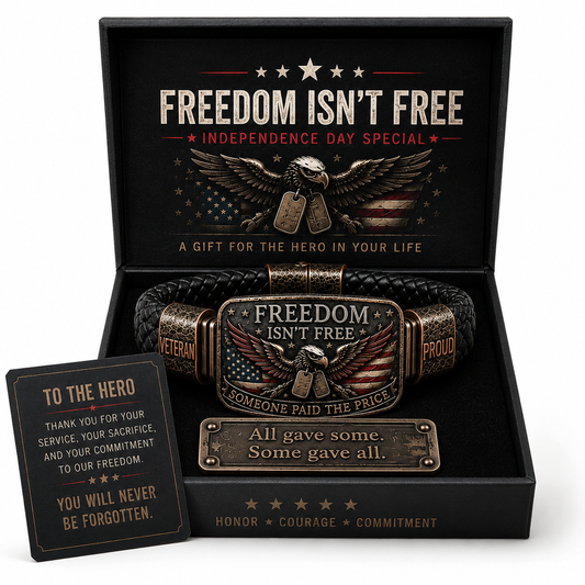 Freedom Isn’t Free Veteran Tribute Bracelet Gift Set