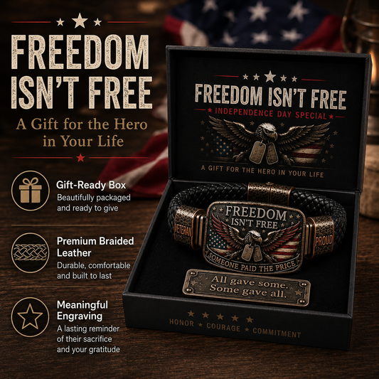 Freedom Isn’t Free Veteran Tribute Bracelet Gift Set