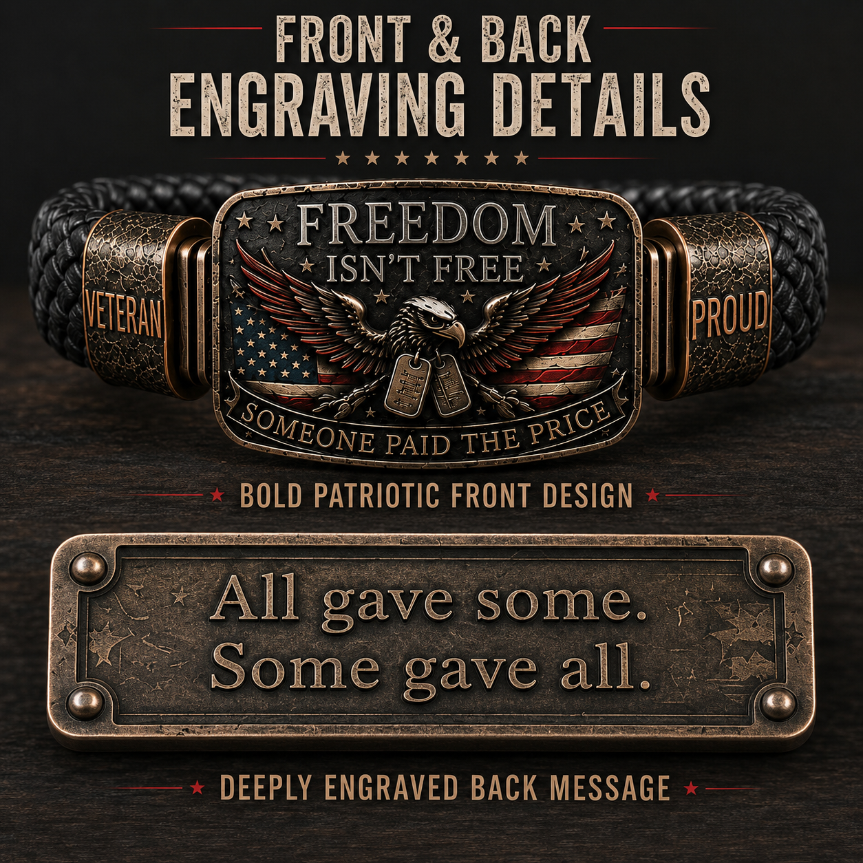 Freedom Isn’t Free Veteran Tribute Bracelet Gift Set