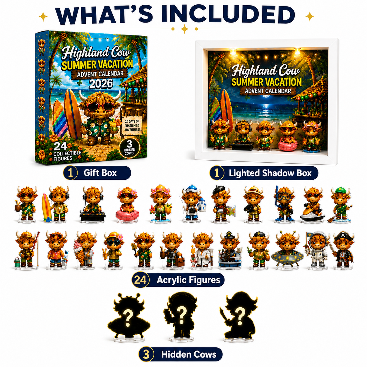 Highland Cow Summer Vacation Advent Calendar 2026